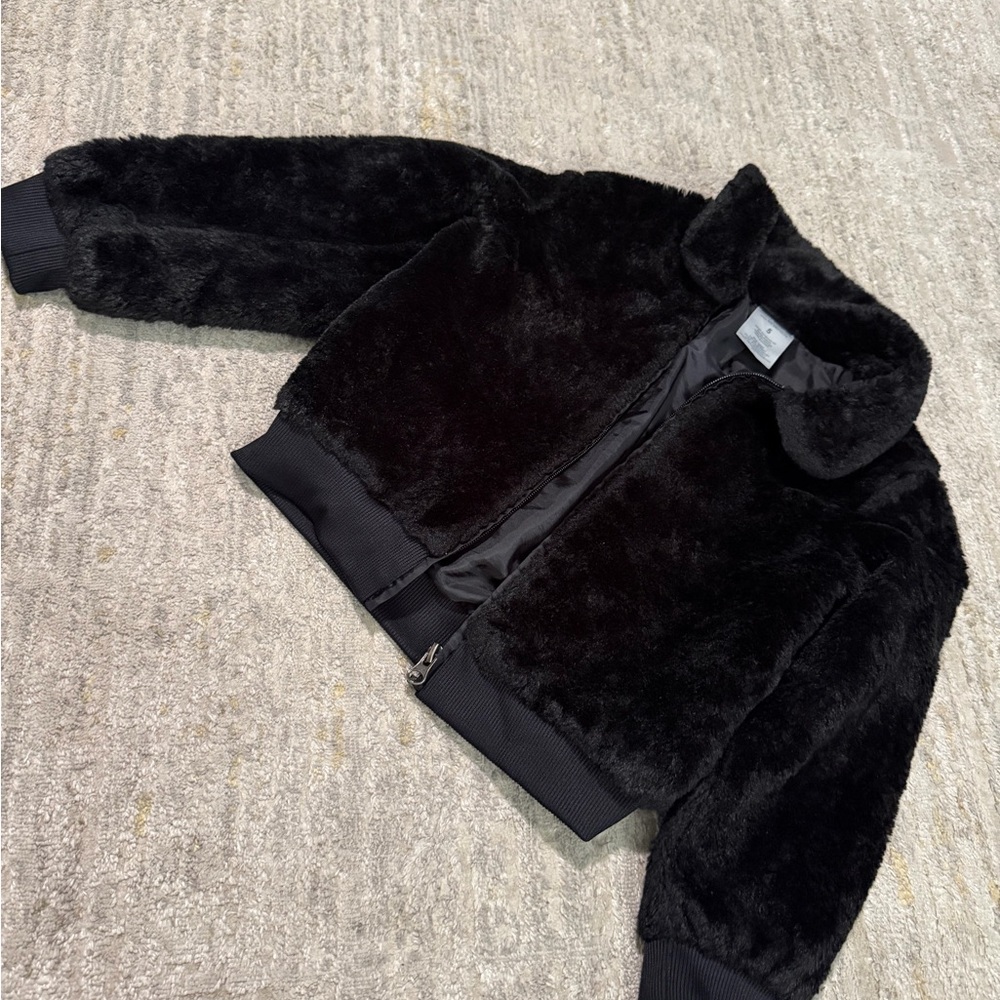 Kids Black Faux Fur Jacket
